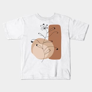 Modern  Abstract Shapes  leaf  Warm Tones  Design Kids T-Shirt